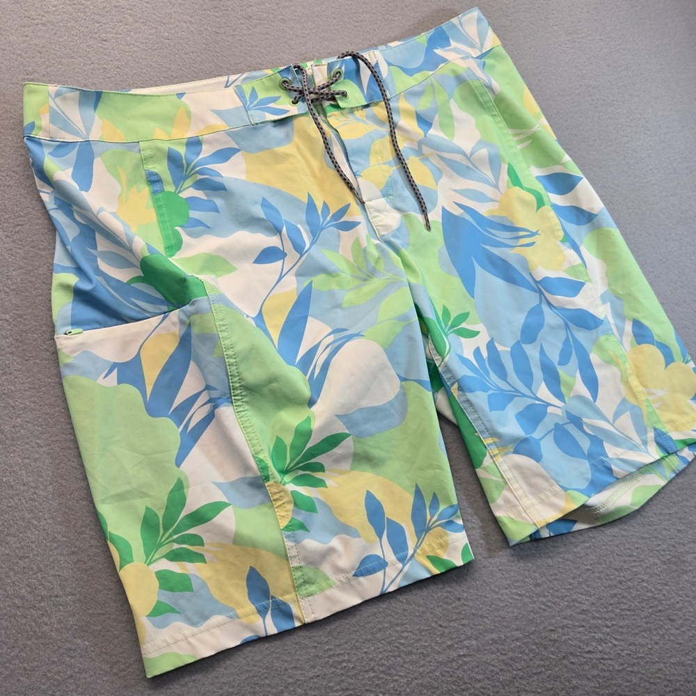 Columbia Mens XL Tropical Floral Board Shorts Blue Green Swim Trunks XL1940